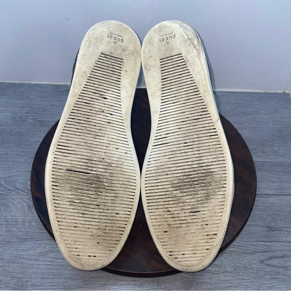 Gucci High Top Shoes Mens Size 11 Gray White Suede Leather Made In Italy Luxury - Picture 11 of 15